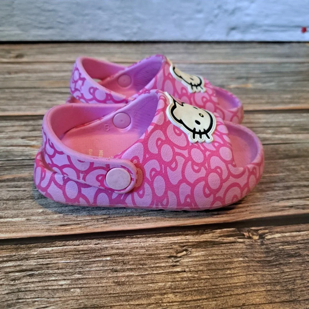 Hello kitty Sandals Slides Girls Size 5/6 Light And Dark Pink